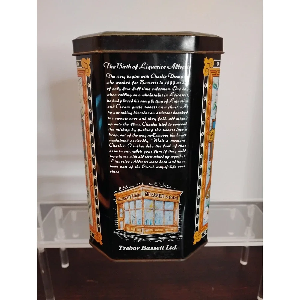 Vintage Bassetts Liquorice Allsorts Candy Tin Trebor Bassett England 26oz 750g